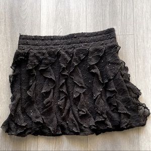 Black flouncy shimmer ruffle skirt tutu style Size Large